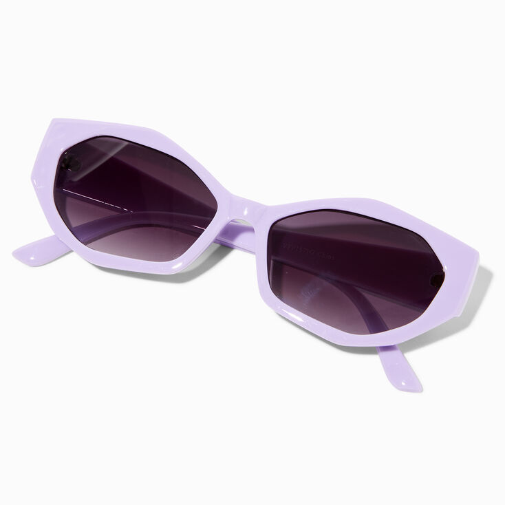 Chunky Lavender Geometric Sunglasses,