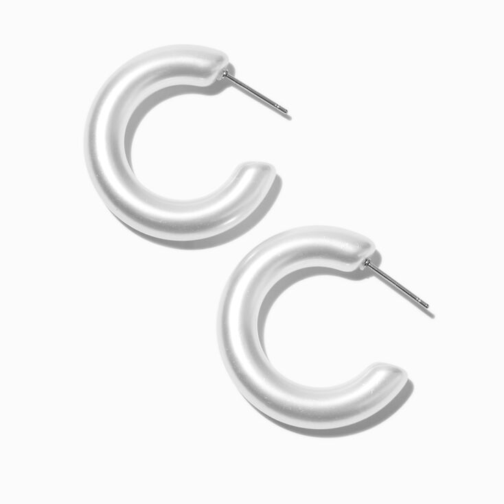 Matte White 20MM Hoop Earrings,