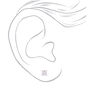 Sterling Silver Cubic Zirconia Square Stud Earrings - 5MM,