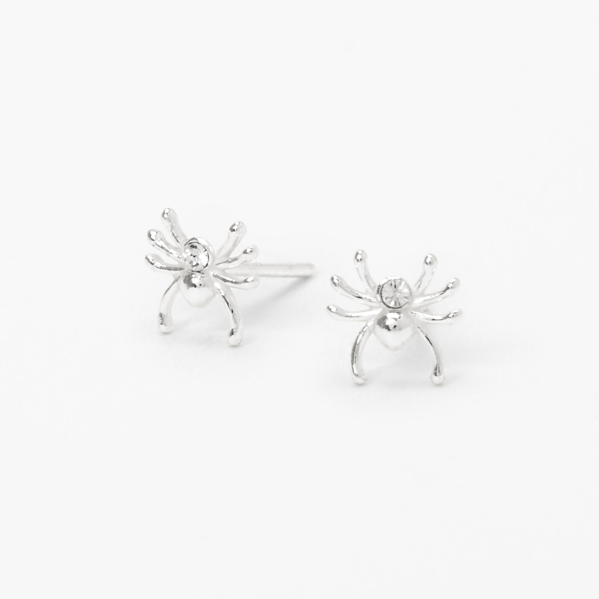 Tiny Sterling Silver Spider Stud Earrings 5/16 inch