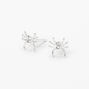Sterling Silver Crystal Spider Stud Earrings,