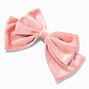 Blush Pink Velvet Pearl Trim Hair Bow Clip,