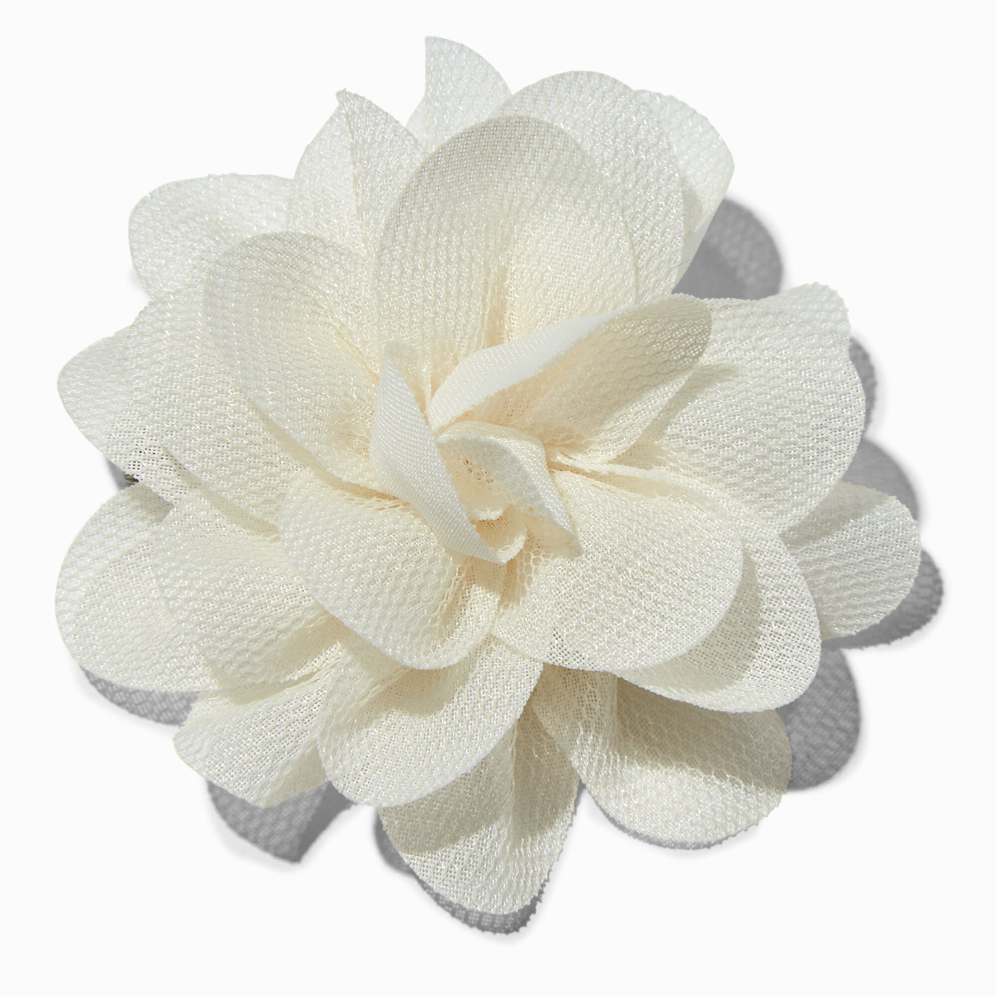 Ivory Rosette Flower Hair Clip Icing US