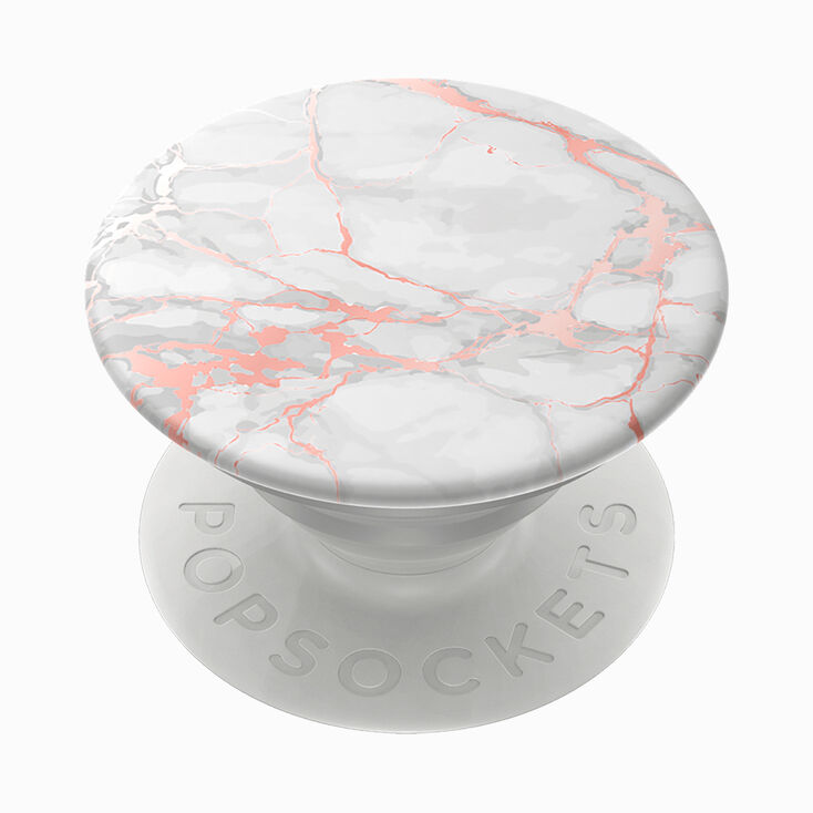 PopSockets&reg; Swappable PopGrip - Rose Gold Lutz Marble,