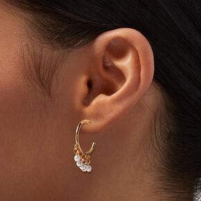Gold-tone Pearl Shaky Earring Stackables Set - 3 Pack,