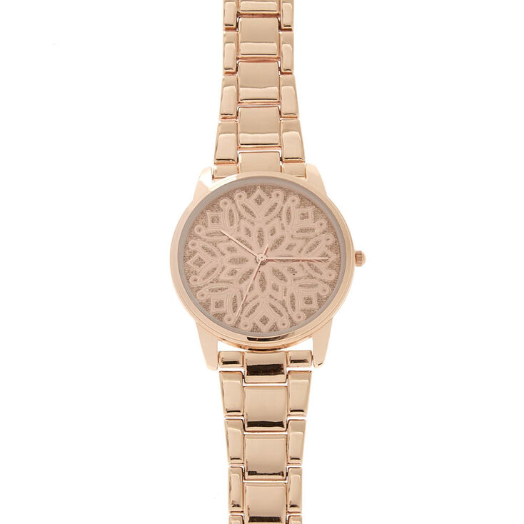 Rose Gold Filigree Design Watch,