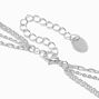 Silver-tone Rectangular Tab Chain Multi-Strand Necklace,