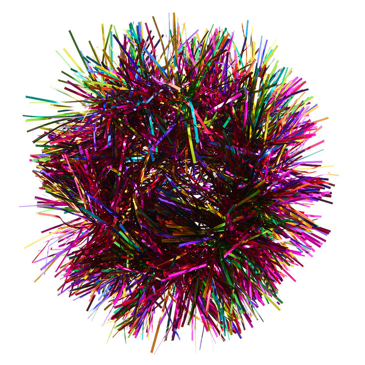 Medium Rainbow Tinsel Hair Scrunchie,