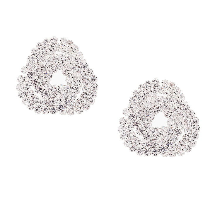 Rhinestone Knot Stud Earrings,