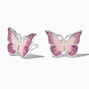Pink &amp; Purple Ombr&eacute; Butterfly Stud Earrings,