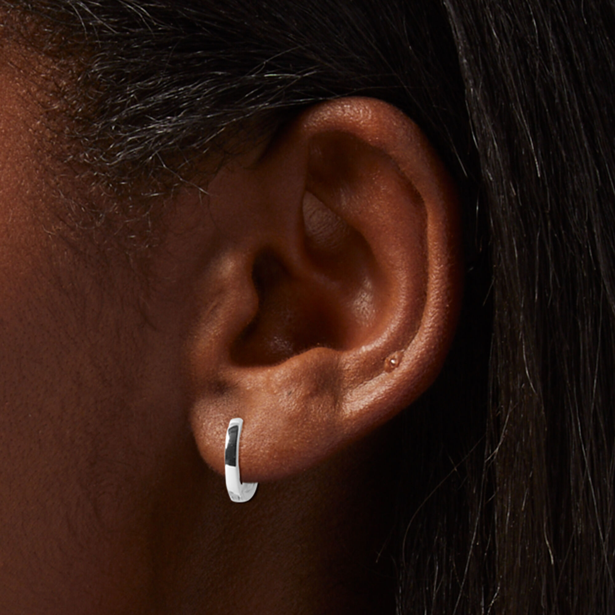 Silver clicker hoop clearance earrings