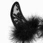 Black Devil Horns Feather &amp; Lace Headband,