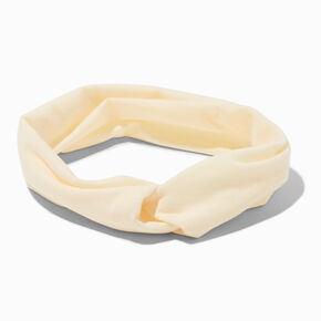 Ivory Wide Jersey Twisted Headwrap,