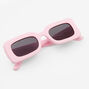 Pink Rectangular Retro Sunglasses,