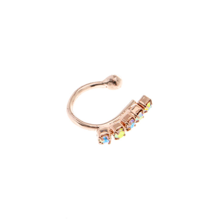 Faux Rose Gold Huggie Nose Ring,