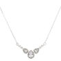 Silver Cubic Zirconia Teardrop Pendant Necklace,