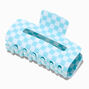 Light Blue Checkered Medium Hair Claw,