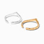 Mixed Metal Chevron Toe Rings - 2 Pack,