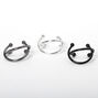 Mixed Metal Criss Cross Ear Cuff - 3 Pack,