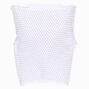 Crystal Studded White Fishnet Tank Top,