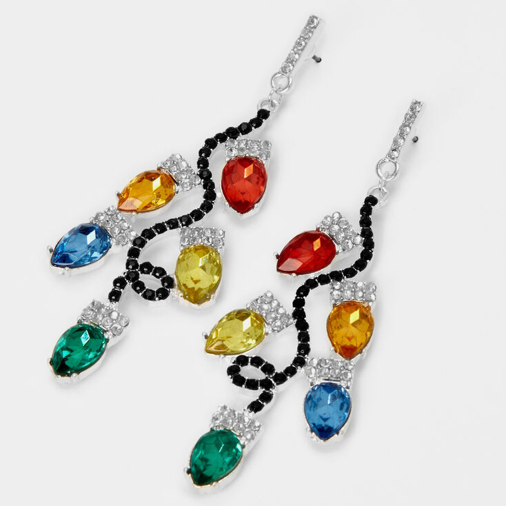 Christmas Stone Bulb 1.5&quot; Drop Earrings,