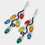 Christmas Stone Bulb 1.5&quot; Drop Earrings,