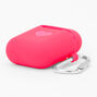 Neon Pink Heart Silicone Earbud Case Cover - Compatible With Apple AirPods&reg;,