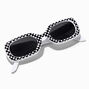 Black &amp; White Checkered Retro Sunglasses,