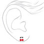 Silver Lovely Romance Stud Earrings - Red, 20 Pack,