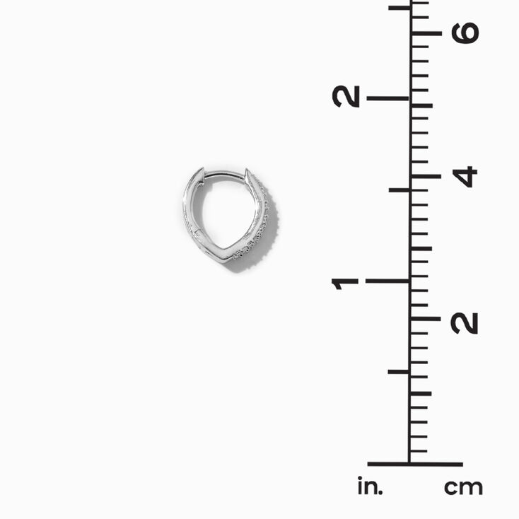 Laboratory Grown Diamond Embellished 10MM Sterling Silver Double Hoop Earrings 0.11 ct. tw.,
