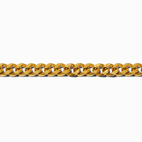Gold-tone Stainless Steel 6MM Curb Chain Bracelet,