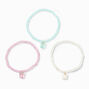 Pastel Butterfly Beaded Stretch Bracelets - 3 Pack,