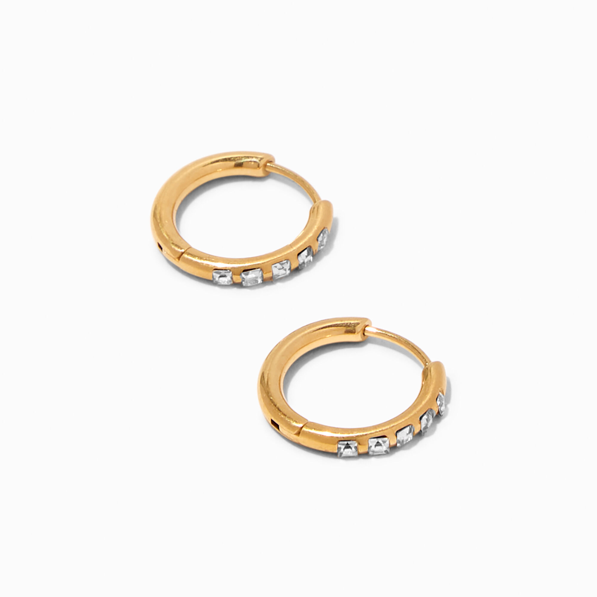 Titanium gold hoop clearance earrings