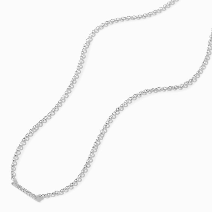 Laboratory Grown Diamond Pav&eacute; Bar Pendant Sterling Silver Necklace 0.03 ct. tw.,