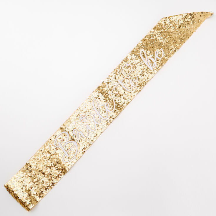 Bride to Be Gold Sequin Sash,