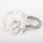 Silver Rhinestone Twisted Flower Corsage - White,
