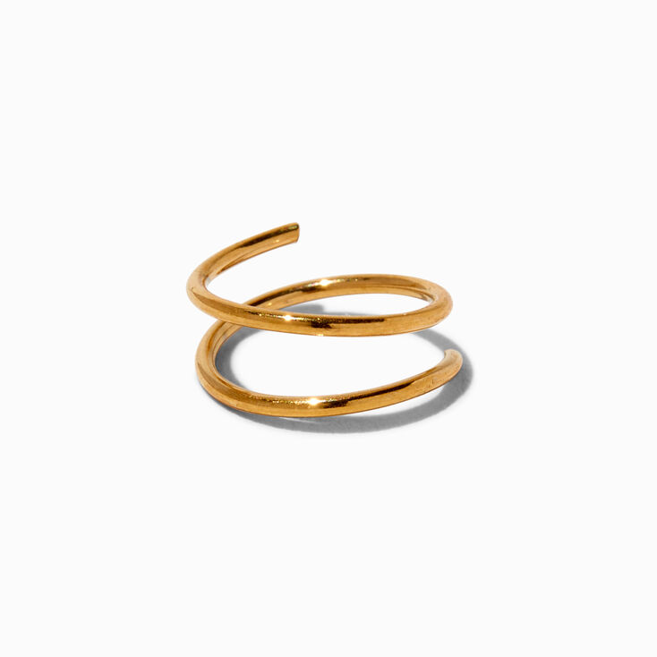 Gold-tone Stainless Steel Spiral 20G Nose Stud,