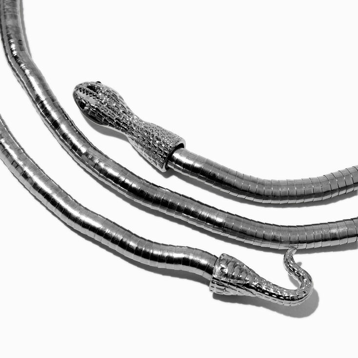 Silver-tone Snake Wrap Necklace,