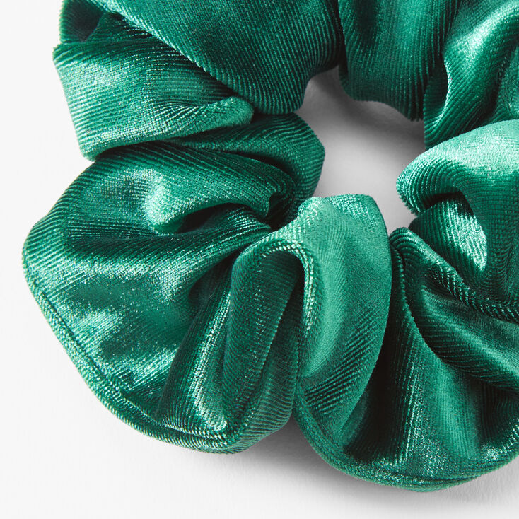 Emerald Green Medium Velvet Hair Scrunchie,
