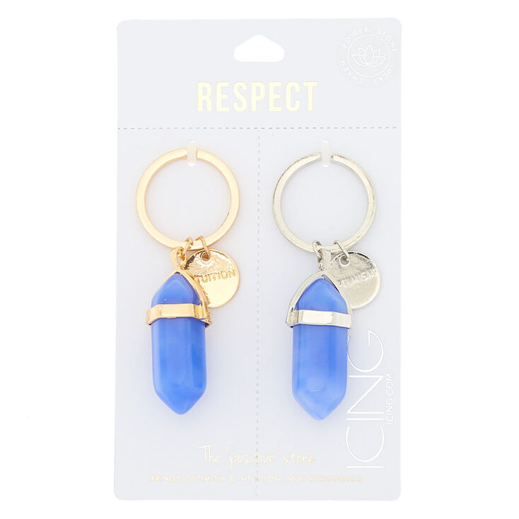 Best Friends The "Positive" Stone Keychains - Blue, 2 Pack,