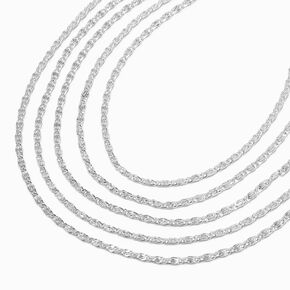 Silver Twisted Woven Multi-Strand Necklace,