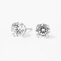 14kt White Gold 5mm CZ Studs Ear Piercing Kit with Ear Care Solution,