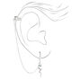 Silver Snake Cuff &amp; Huggie Hoop Connector Earrings,