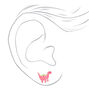 Pink Dinosaur Silver Stud Earrings,