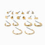 Gold-tone Mini Geometric Earrings Set- 9 Pack,
