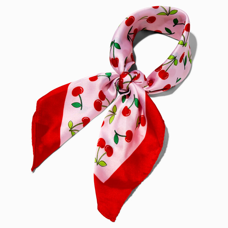 Cherry Silky Bandana Headwrap,