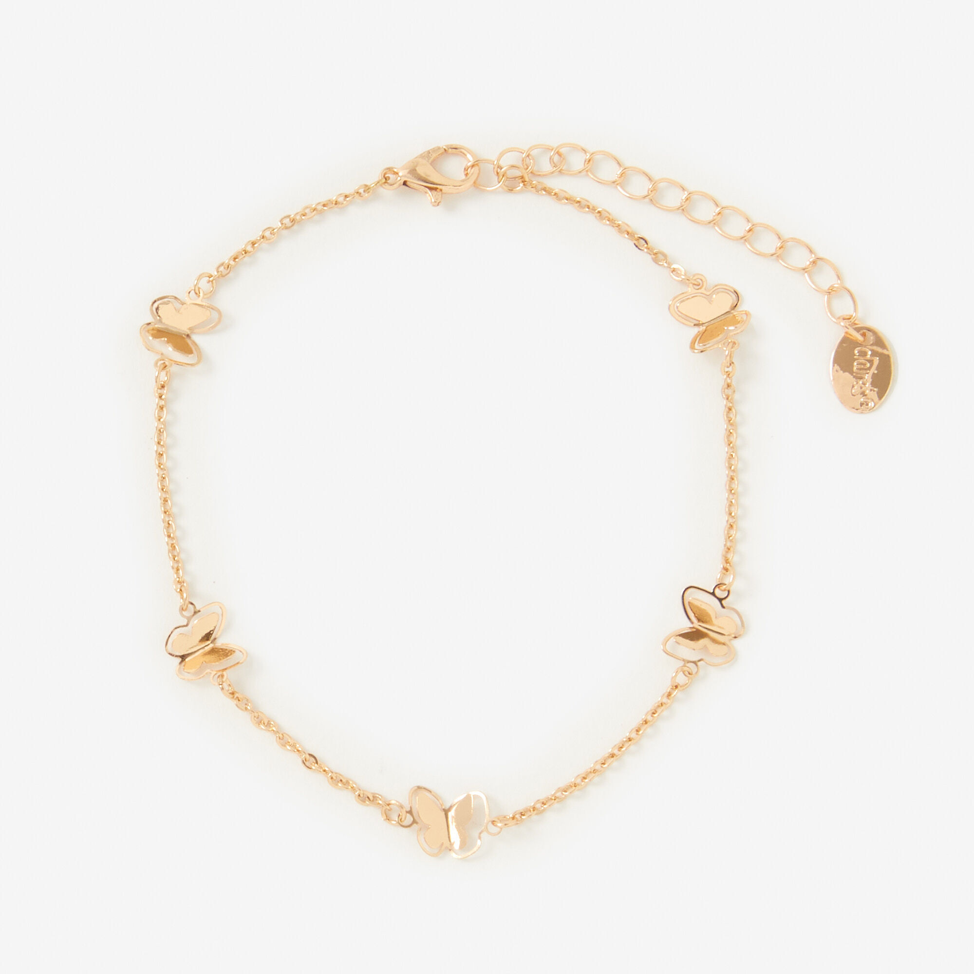 Gold Butterfly Charm Anklet Icing US