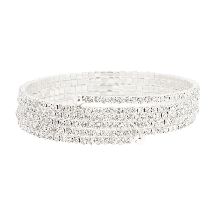 Silver Rhinestone Wrap Bracelet,