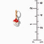 Gold 20MM Red Mushroom Pearl Huggie Hoop Earrings,