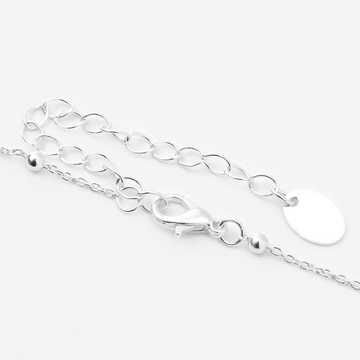 Silver Initial Rectangle Mood Pendant Necklace - M,